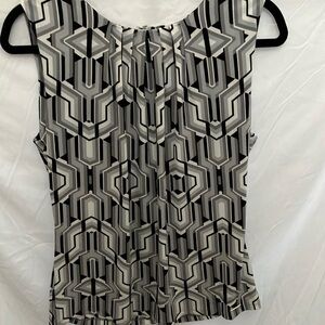 Calvin Klein: sleeveless top~ Black/white/gray- business/office- M